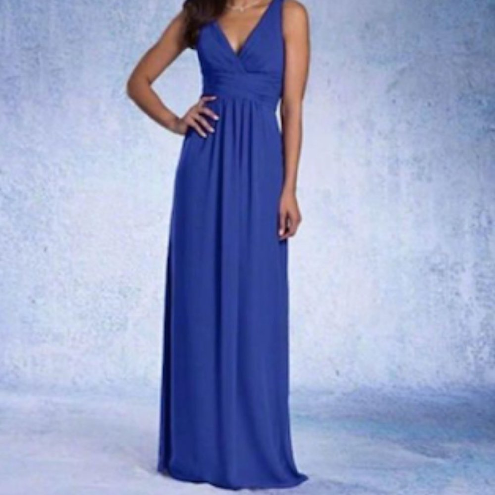 Alfred Angelo Cross Back Dress - Mediterranean Blue
